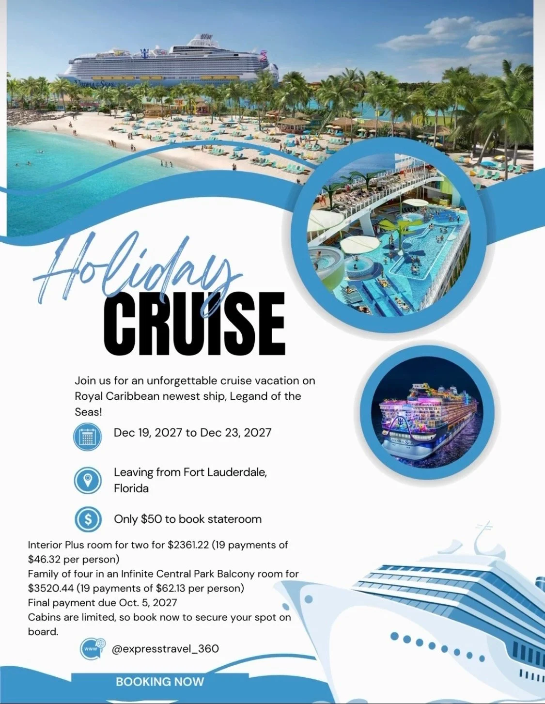 Royal Caribbean's Early Christmas Cruise on Legend of the Seas - December 19th to 23rd 2027