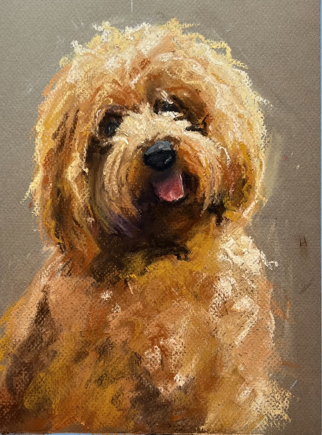 Custom pet portrait in Oil on board by Emily Engh Art, Salt Lake City