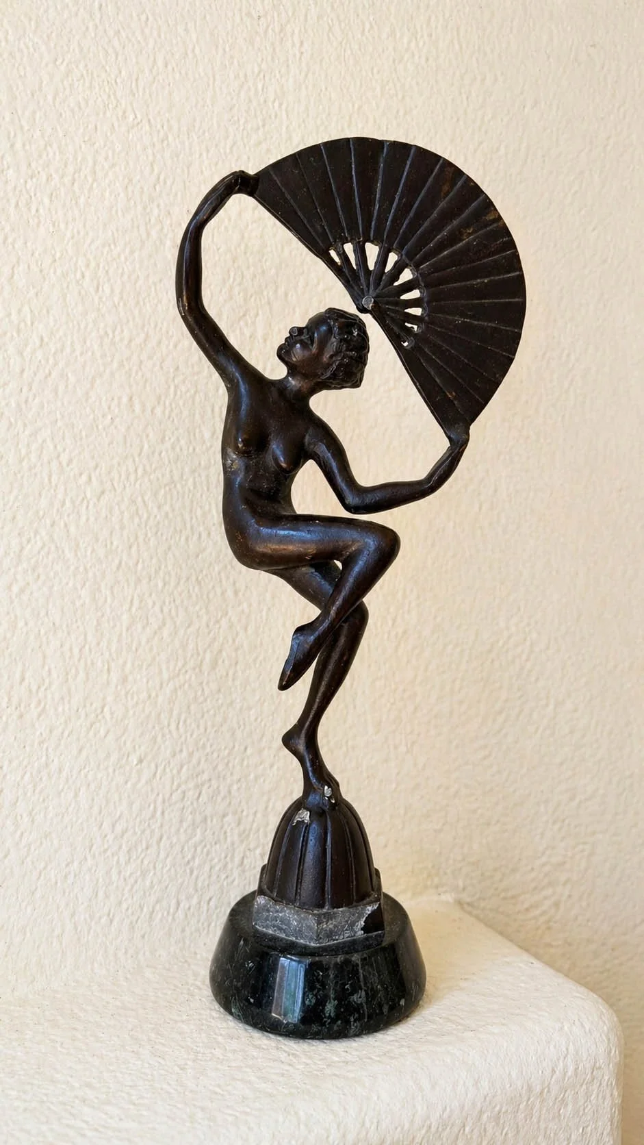 Art Deco Bronze Fan Dancer - Altered Bloom