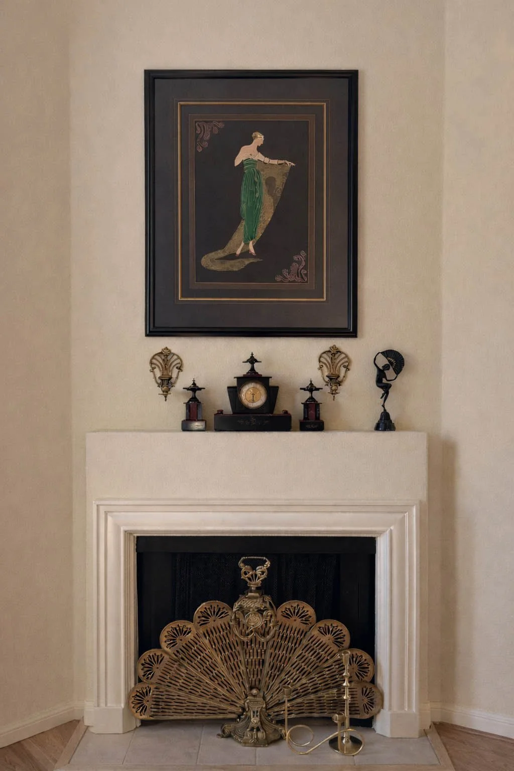 Altered Bloom interior design. Art Deco mantle