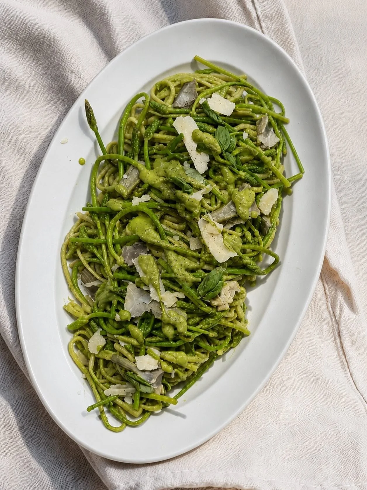 Linguine aux asperges sauvages &amp; artichaut 💚

#wildasparagus#linguine#asperges#artichaut#mediterraneanfood