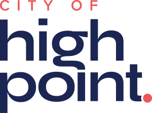 Logo with the text 'City of High Point' in red and blue font.
