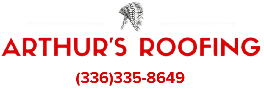 Sign for Arthur's Roofing with red text and phone number, featuring a black and white turkey illustration at the top.