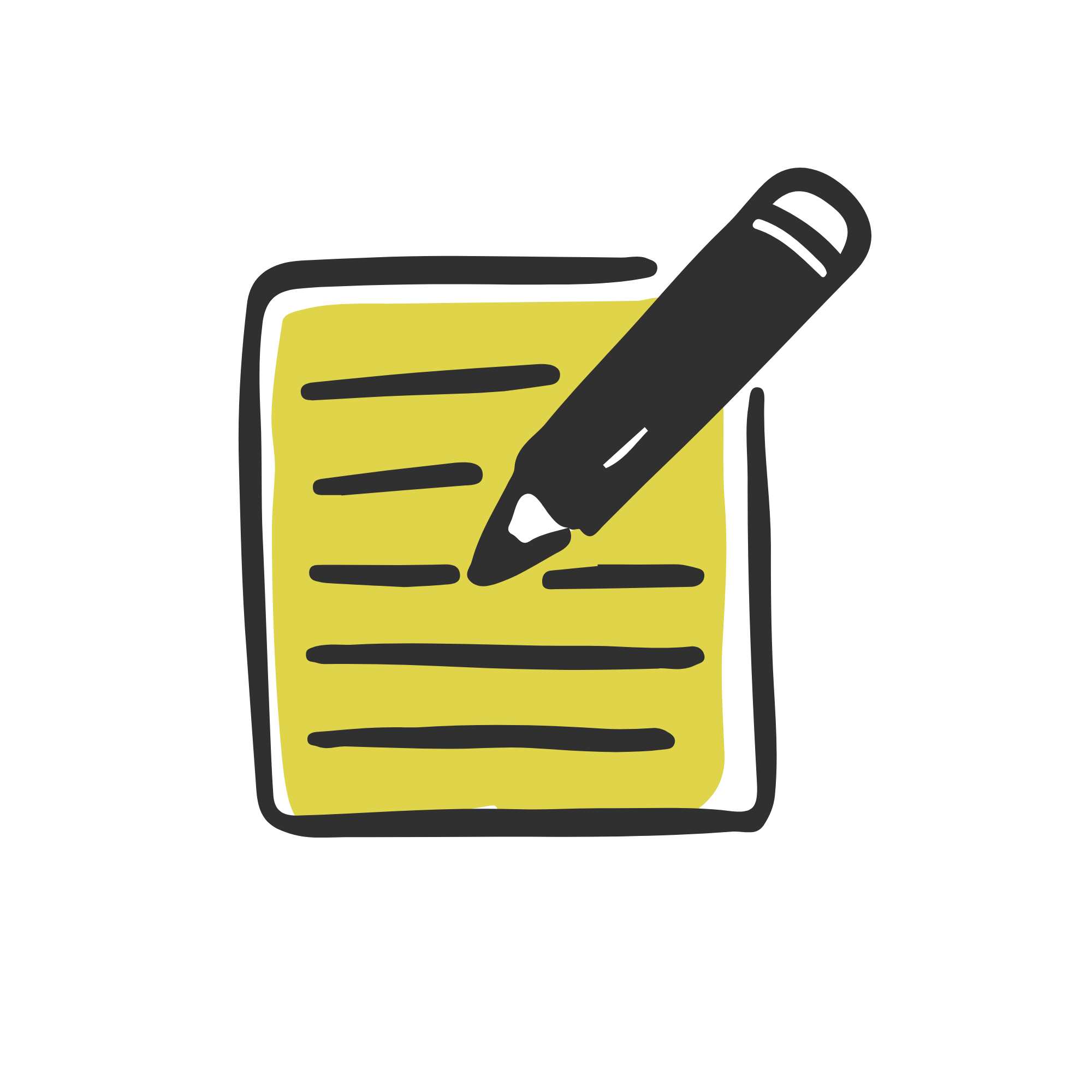 A yellow sticky note with black lines of text on a black background, partially covered by a black marker.