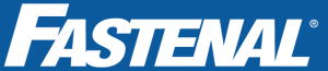 Fastenal company logo in blue and white text