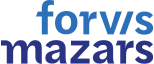 The Forvis Mazars logo in blue text on a white background.