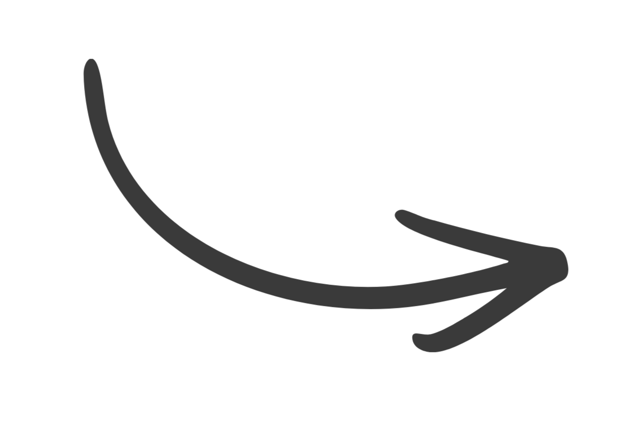 A black forward arrow with a curved tail, pointing right.
