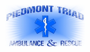 Piedmont Triad Ambulance and Rescue logo with blue medical symbol and text