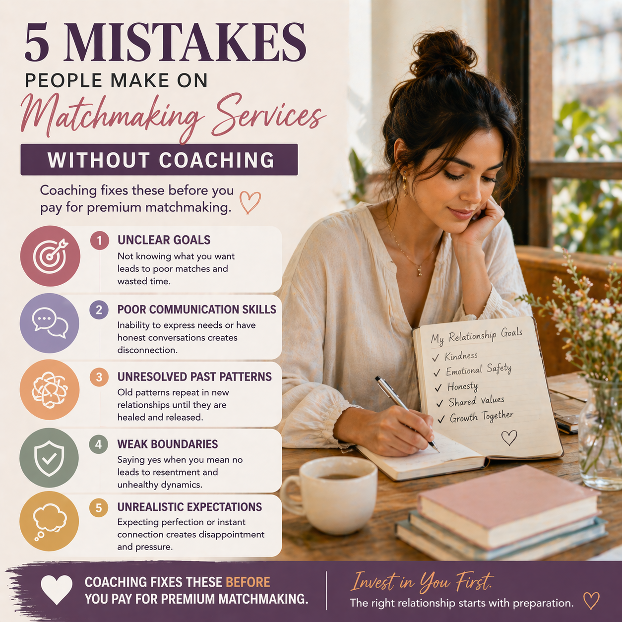 5 Mistakes People Make on Matchmaking Services Without Coaching