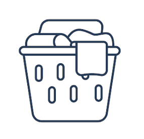 Shopping basket containing a bottle, a can, and other items.