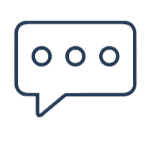 Speech bubble icon with three dots indicating typing or a message
