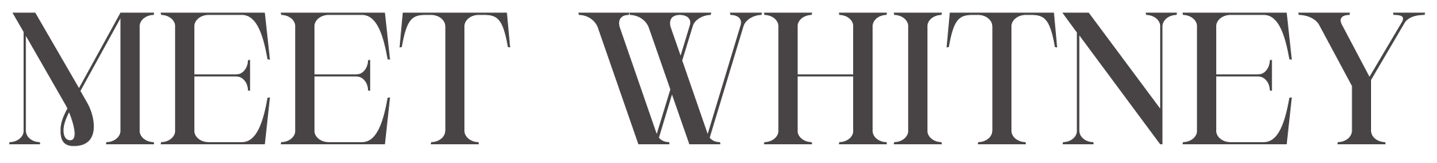 The text 'Meet Whitney' in stylized black font.