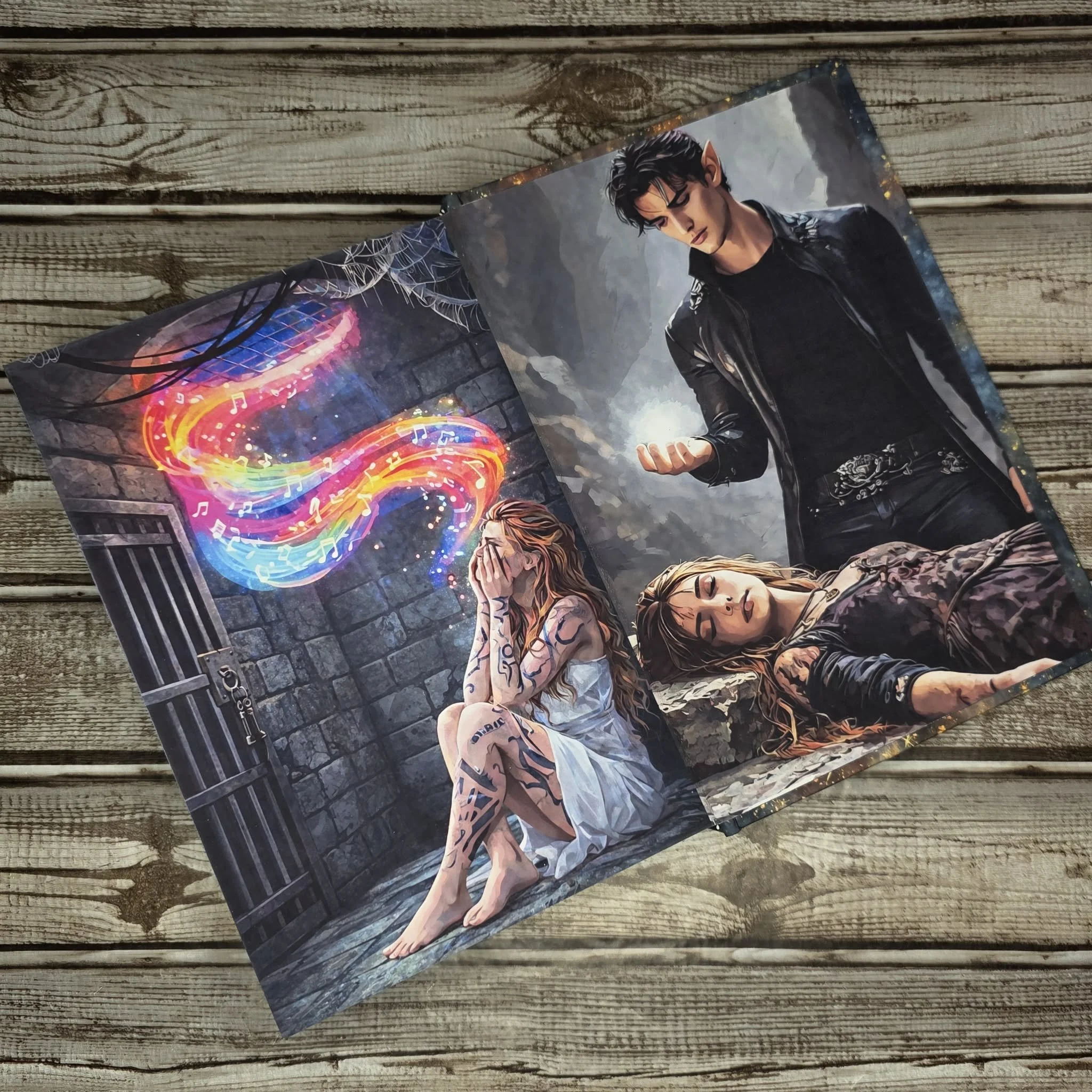 A Court of Thorns Roses Special Edition back end page. feyre under the mountain. feyre and rhysand