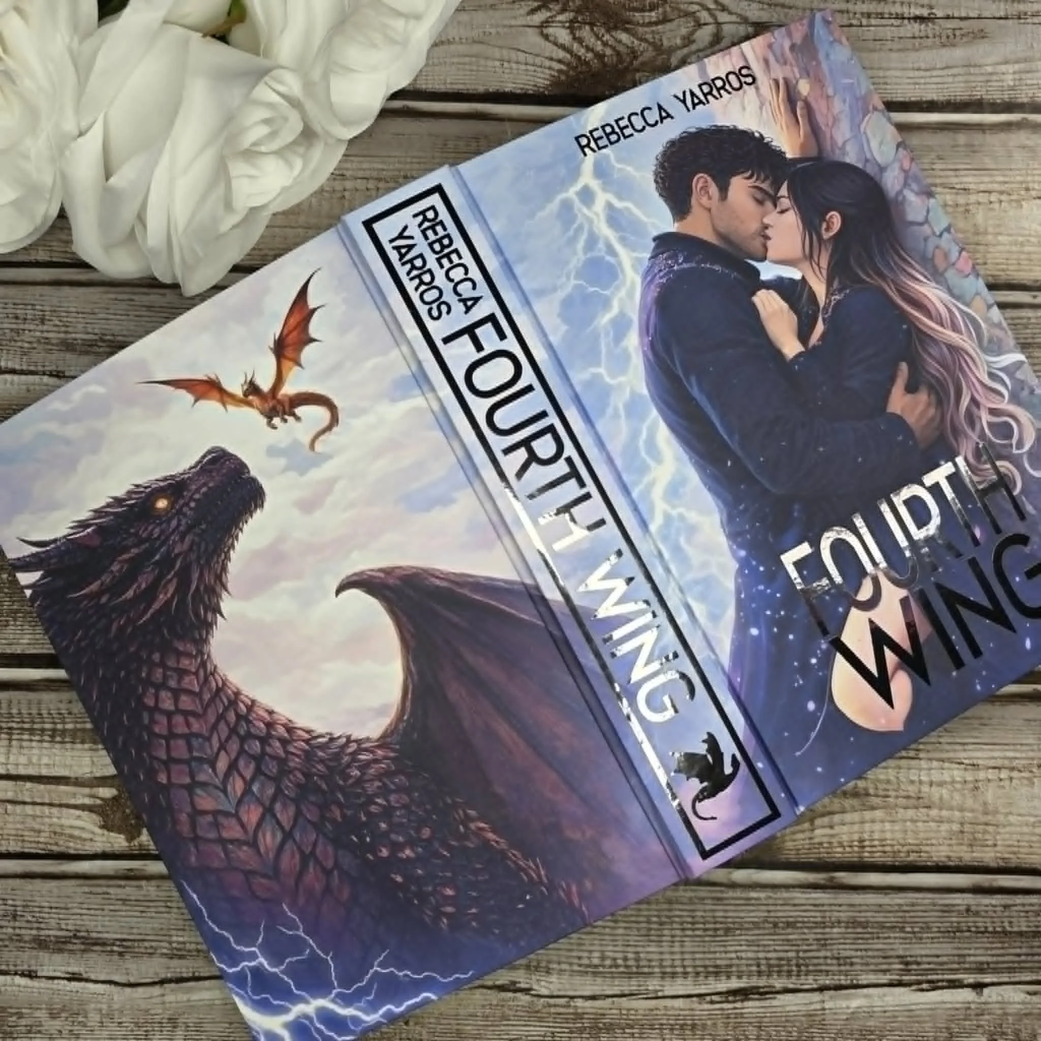 Custom Bound Fourth Wing Book, front and back view
