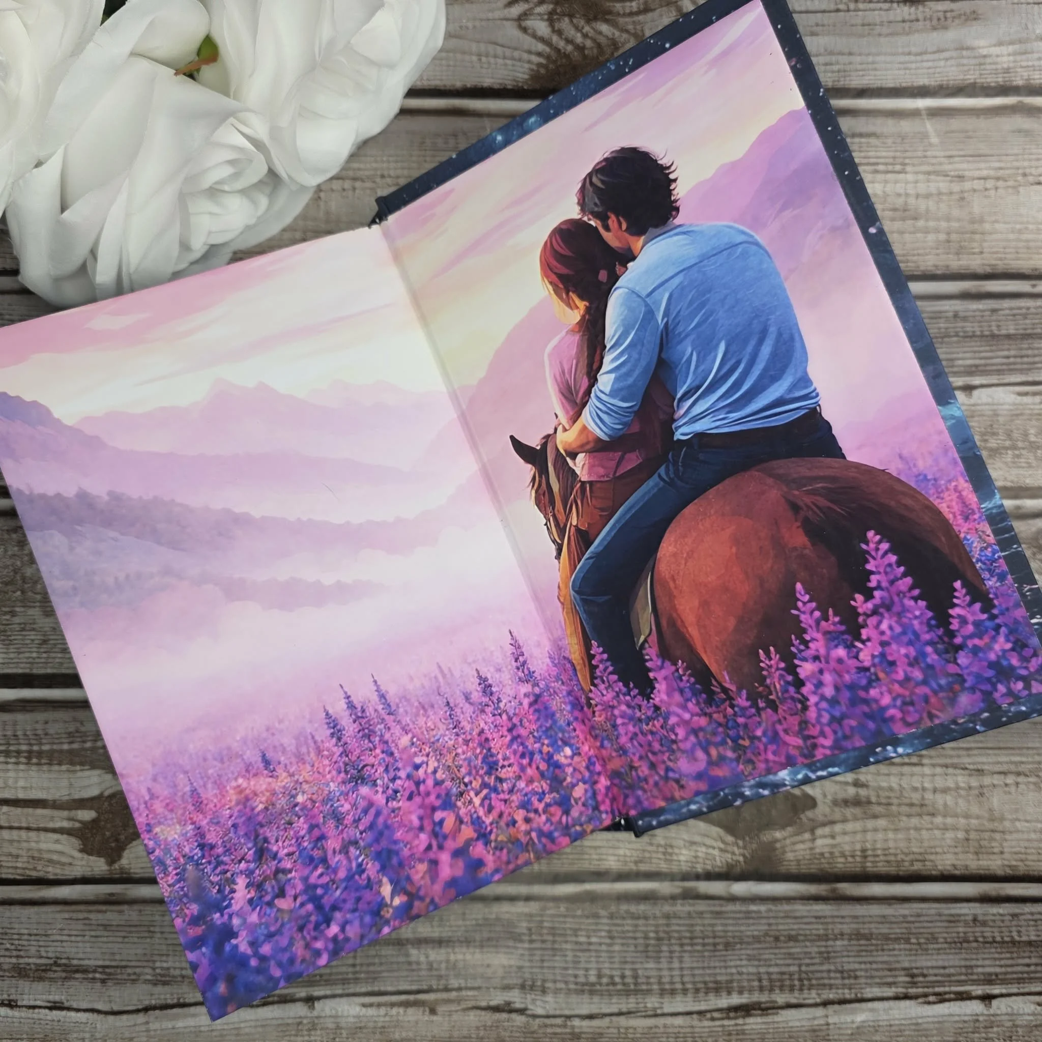 Special Edition Metal Slinger Back End Page couple on a horse
