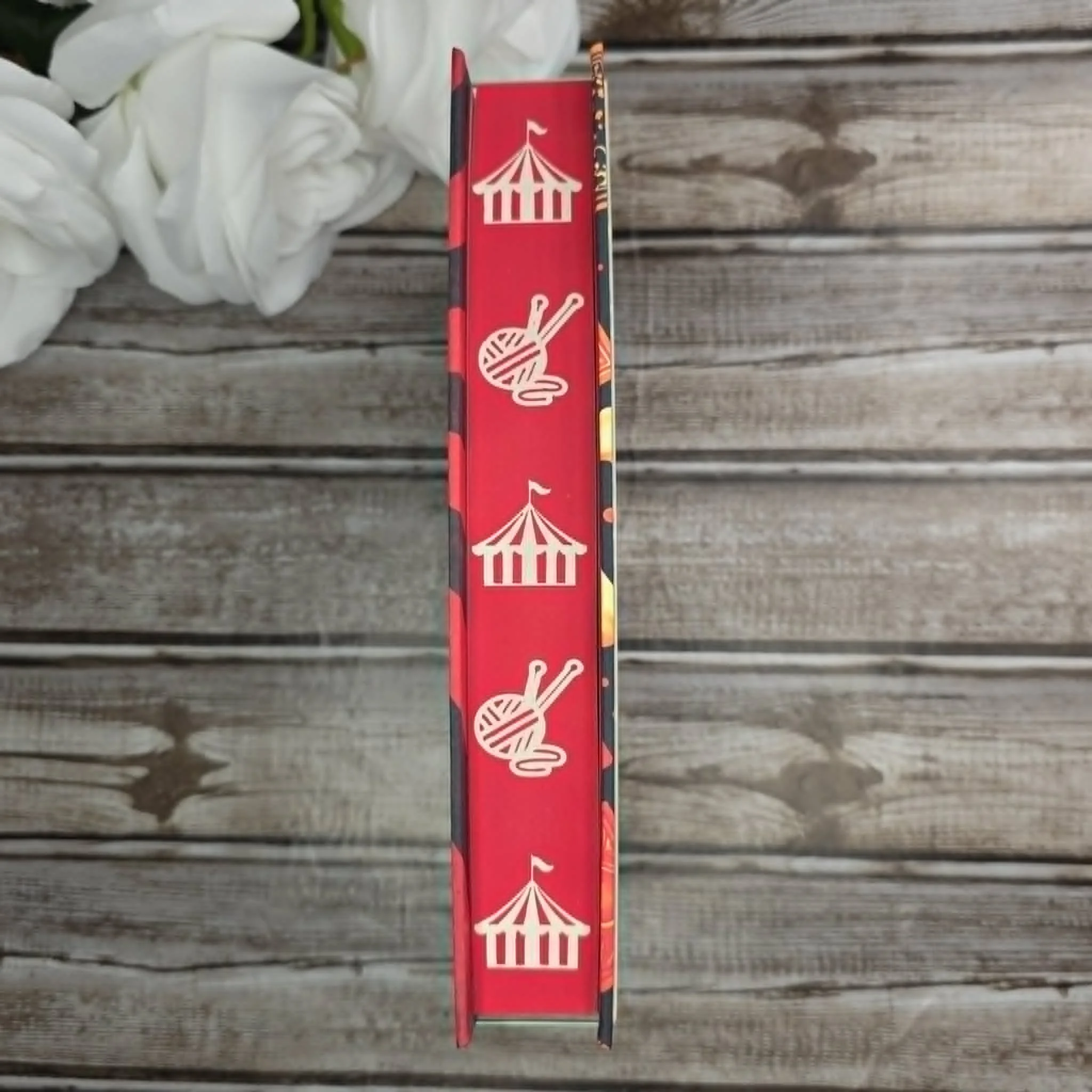 red sprayed book edges