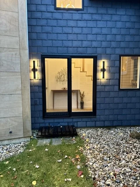 Exterior window detail of modern home addition in Arlington, Vermont