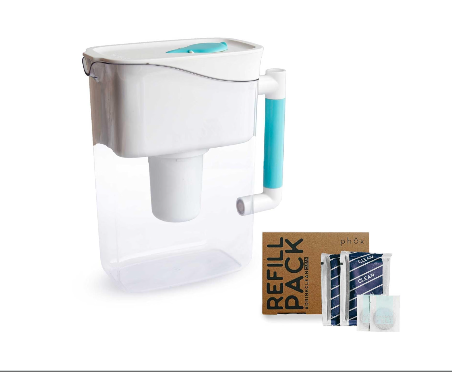 PHOX Wave 2.8-litre water filter jug with refillable Clean cartridge