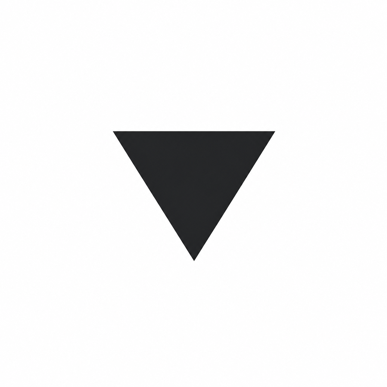 Water suit tarot symbol (Cups) — downward triangle representing emotion, intuition, depth and connection in tarot meaning