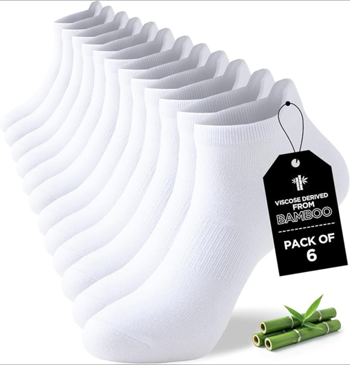 White Niorasen bamboo-derived trainer socks for men and women