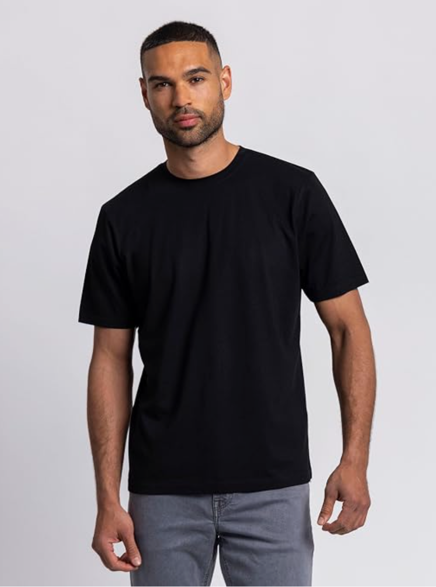 Spairs men’s black bamboo-viscose and cotton T-shirts