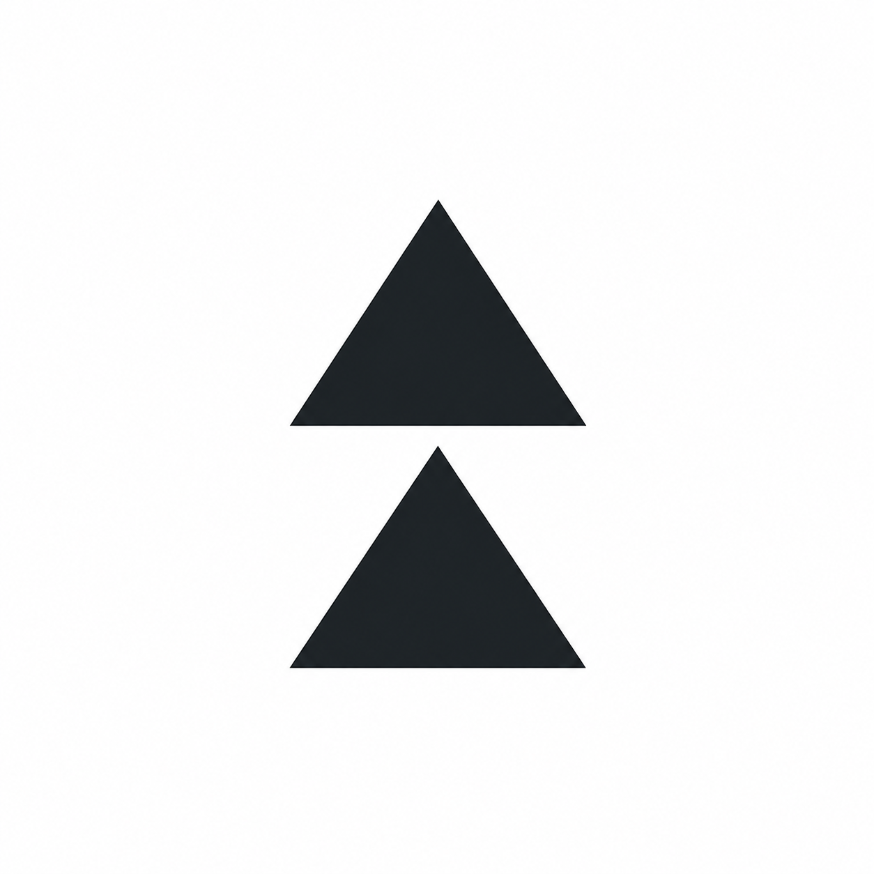 Air suit tarot symbol (Swords) — double upward triangle representing clarity, thought, perception and communication in tarot meaning