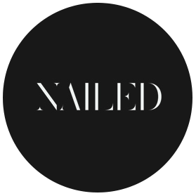 Text 'NAILED' in white on a black background