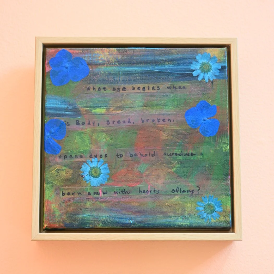 a single close-up shot of the Emmaus Road triptych