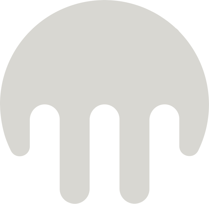 A grey graphic icon resembling a baobab tree.