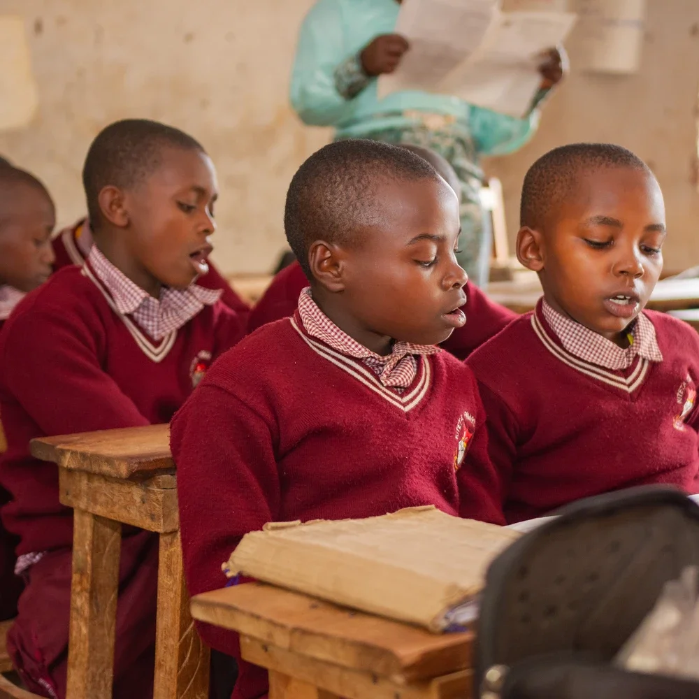 Kiteta primary school students reciting together as a class