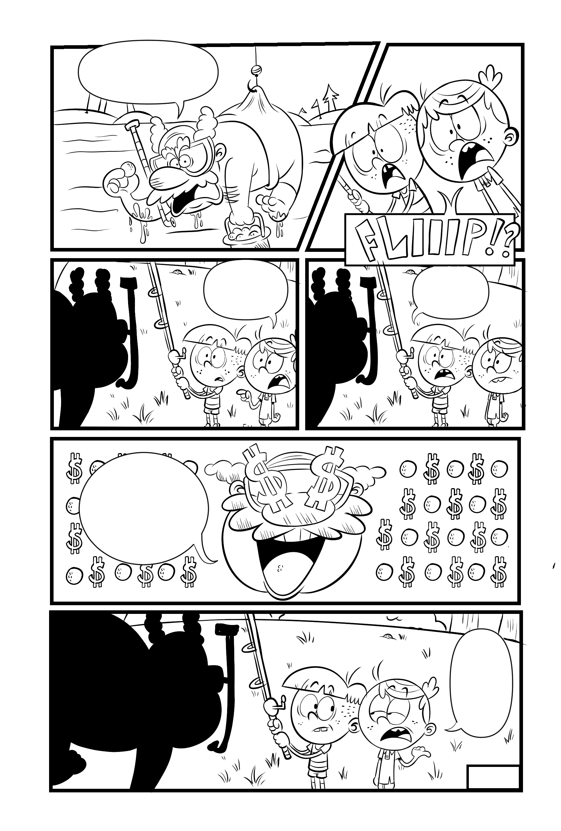 Sketch and Inkwork for "The Loud House Comics 25th Anniversary Issue"