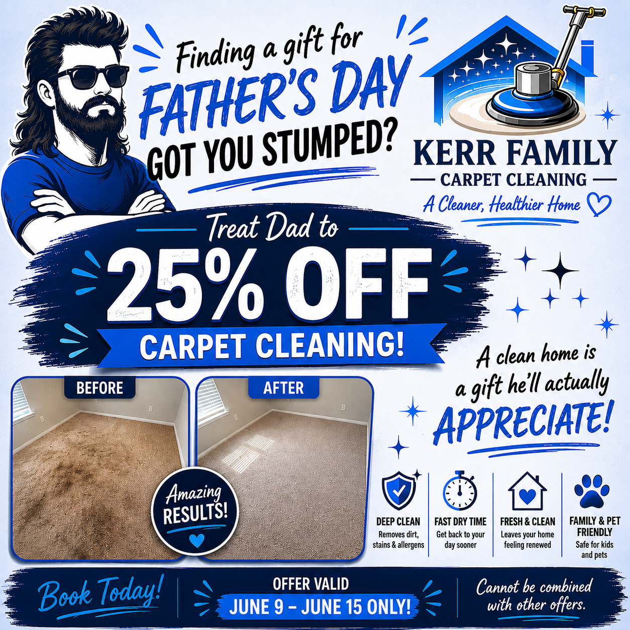 Celebrate Dad with Cleaner Carpets