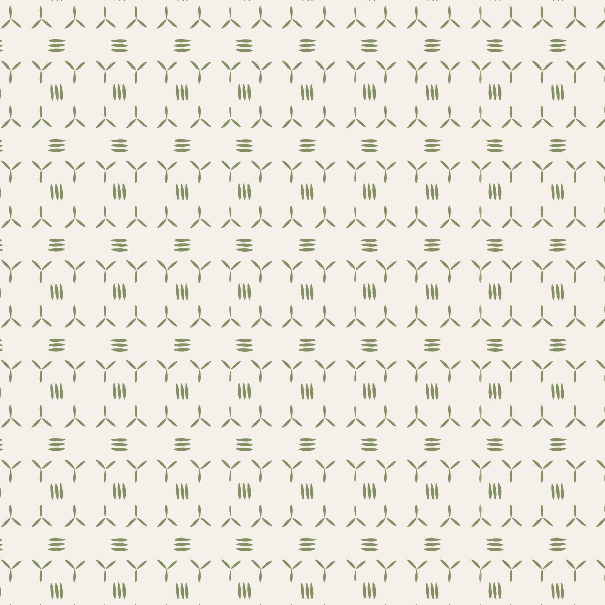 Whispering Seeds botanical geometric surface pattern with small green seed-inspired motifs from the Springtime Stories collection by Flourish & Bloom Designs.