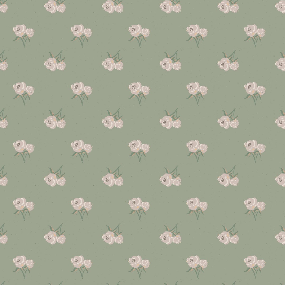 Little Gatherings floral surface pattern featuring scattered rose and botanical motifs from the Memories in Bloom Spring collection.