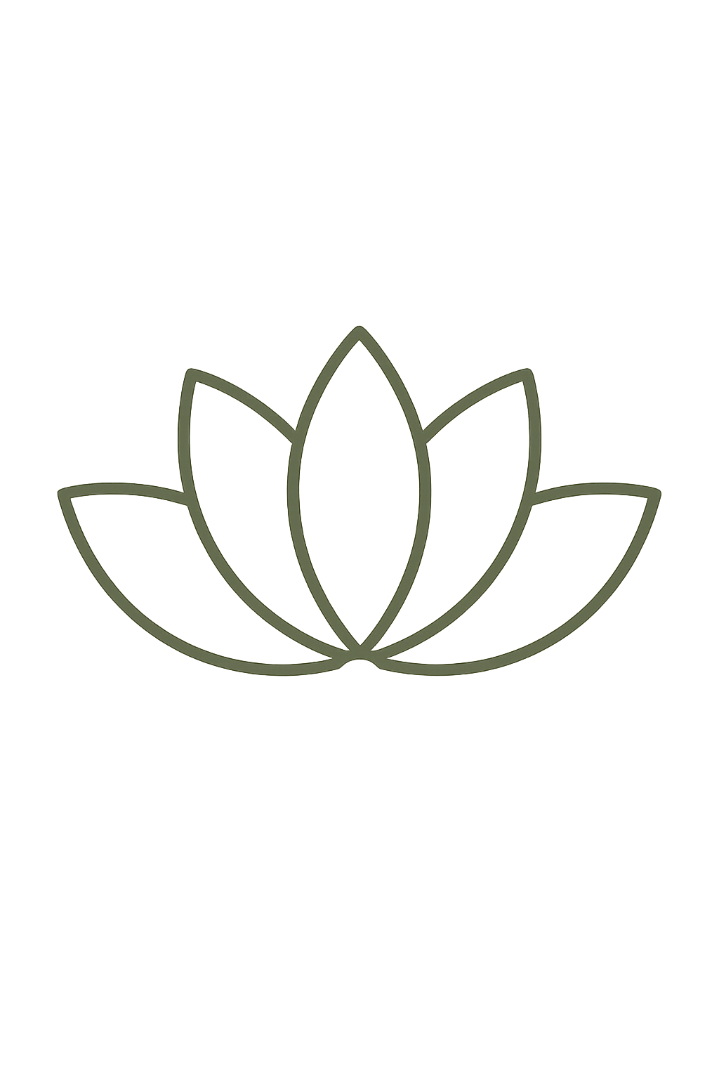 Logo de fleur de lotus lumineux sur fond vert foncé.