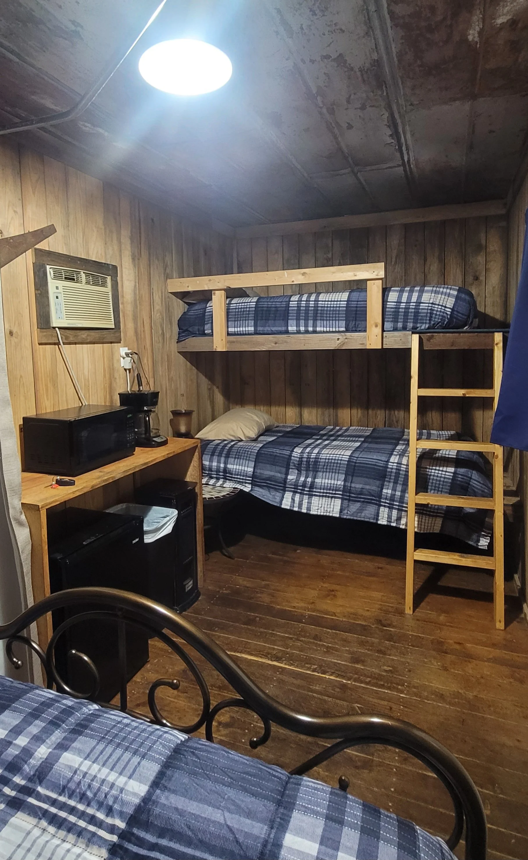 Inside view of The Beaver Den cabin (pre-remodel)