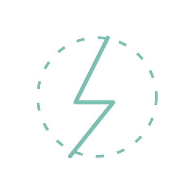 A black background with a light blue circle and a lightning bolt symbol inside.