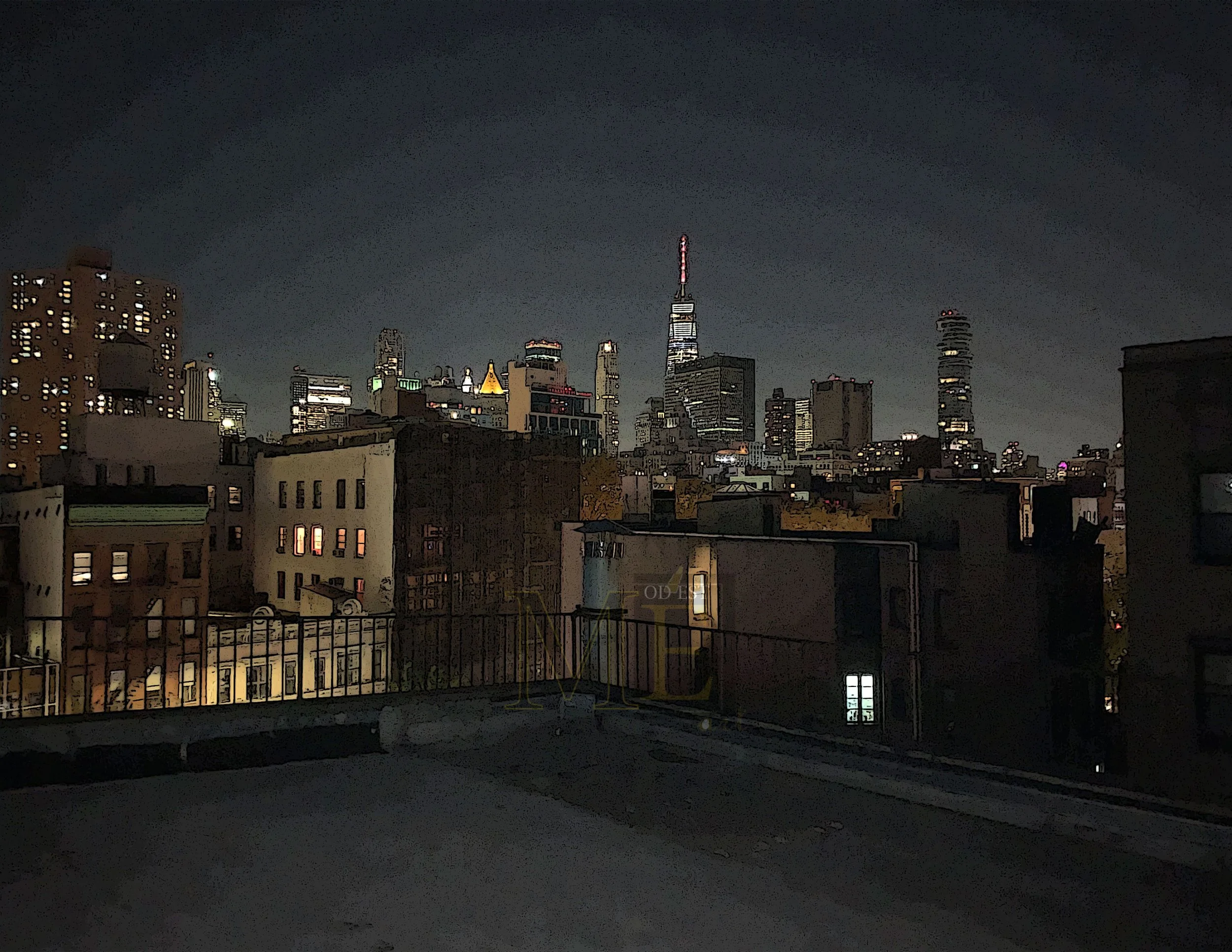 NYC Skyline night-color 1