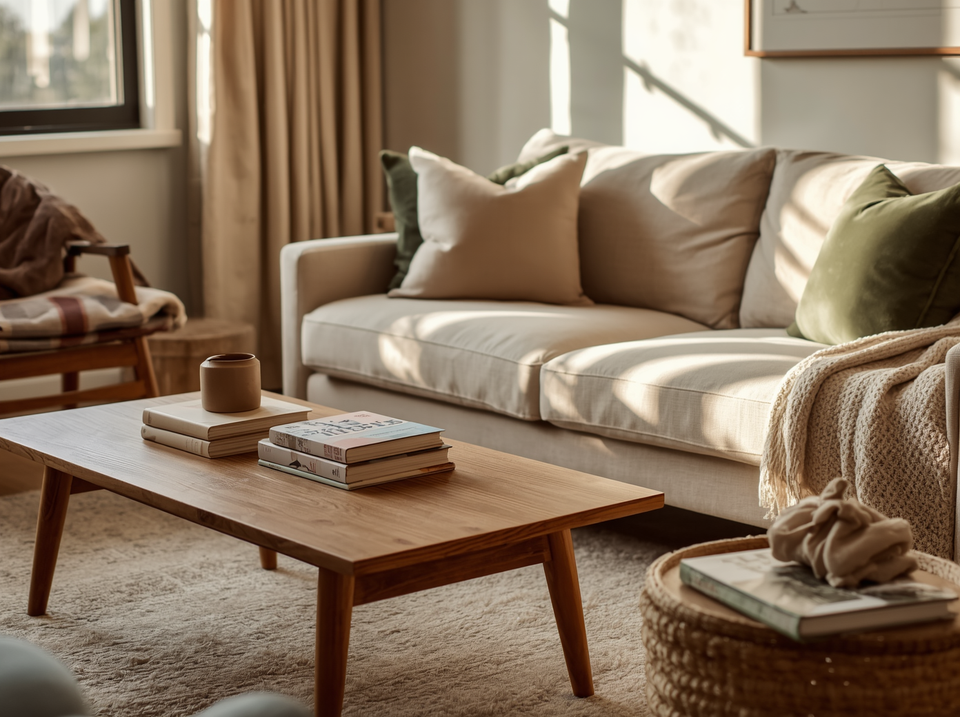 Individual therapy space in California and Texas with a warm and grounded atmosphere