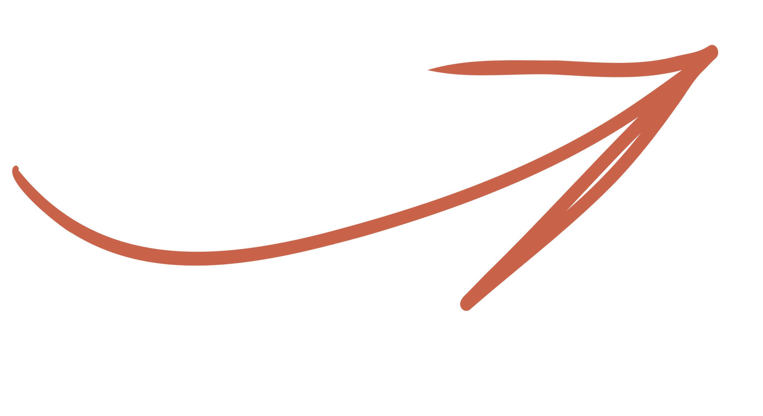 A black background with an orange arrow curving to the right, starting from the left side and pointing towards the top right.