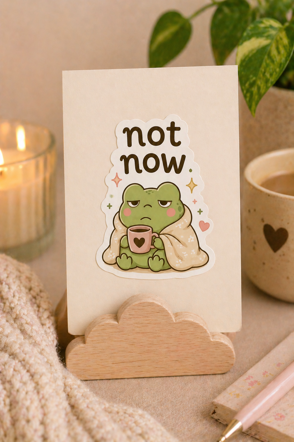 Not Now Frog Sticker