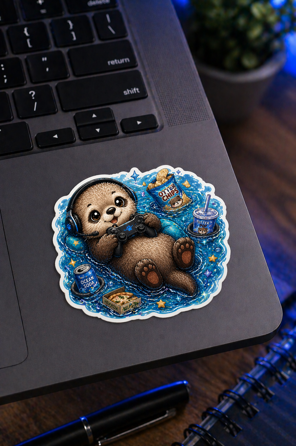 Cozy Gamer Otter Sticker