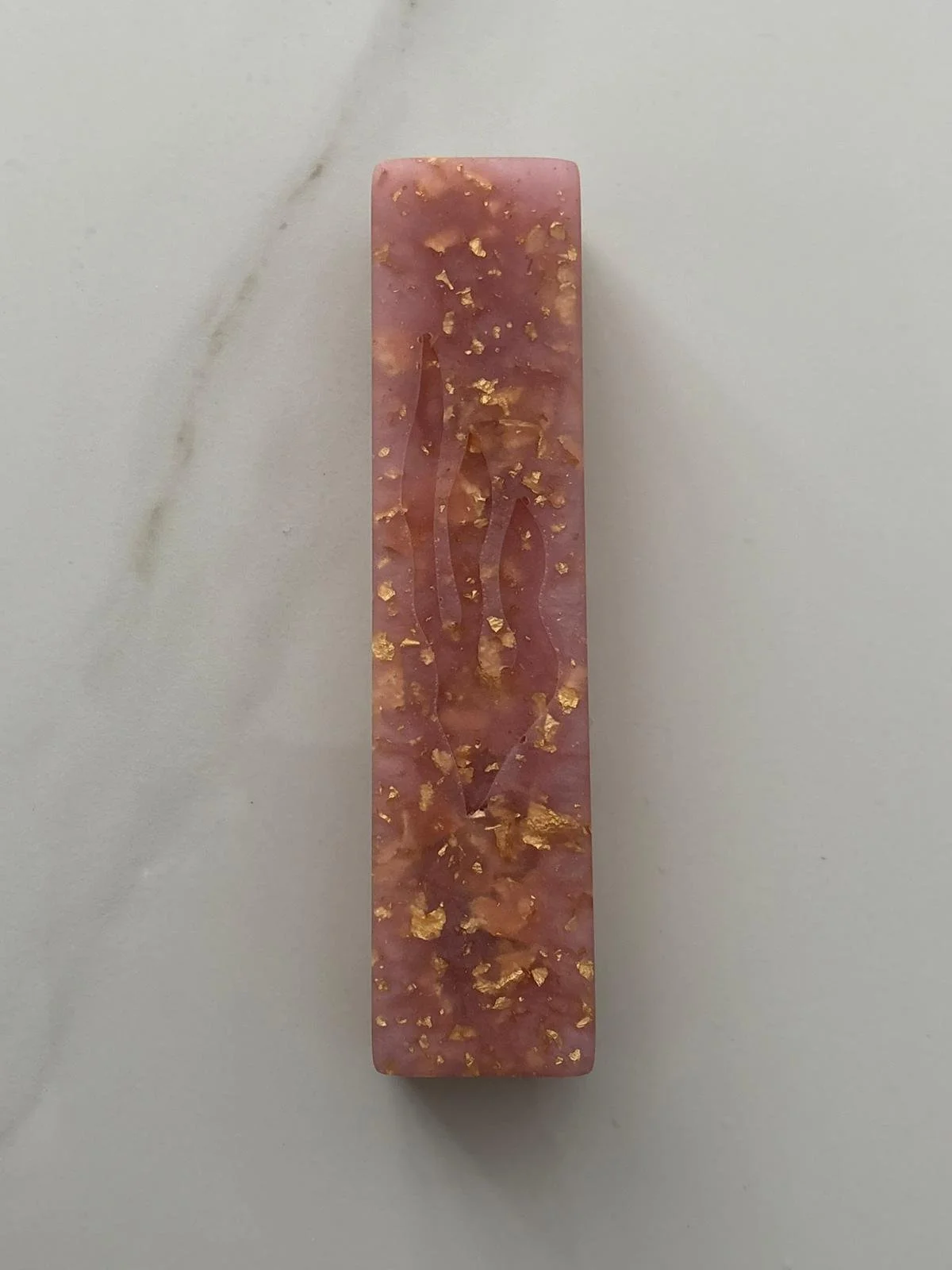 Rose Gold Flame Mezuzah