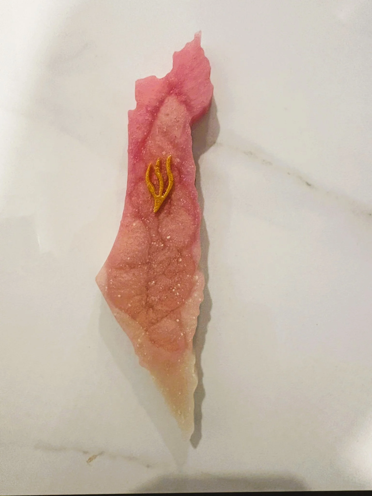 Rosy Marble Israel Mezuzah