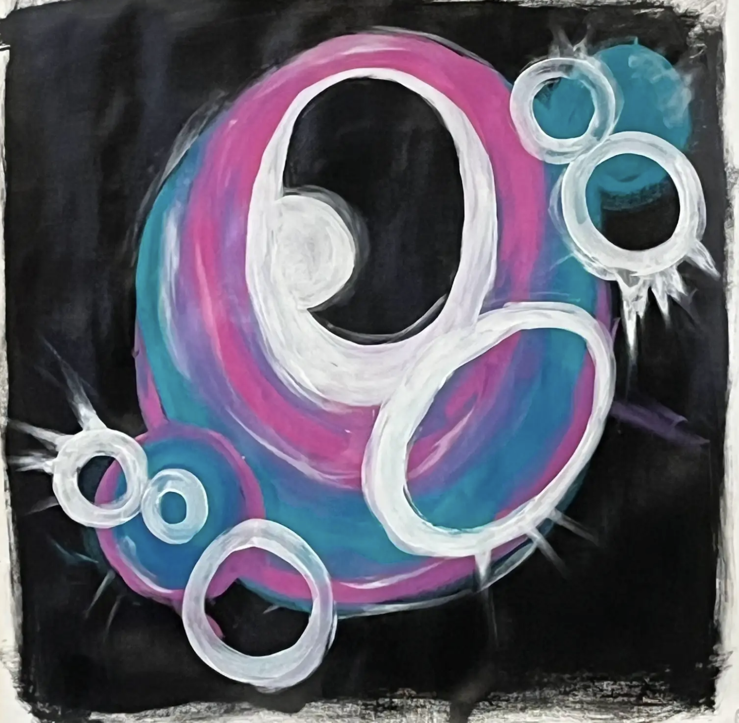 Study of an eye; acrylic on canvas