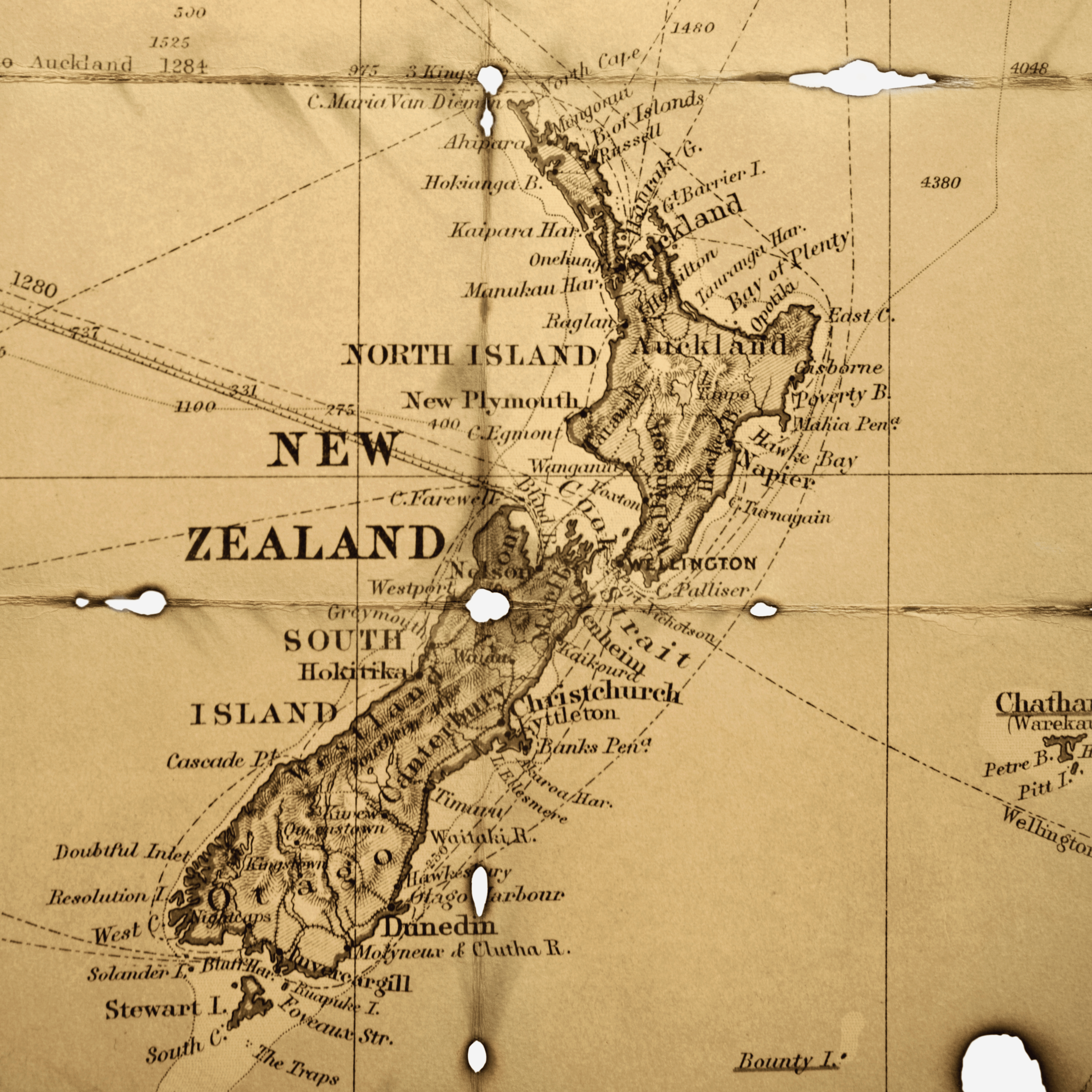 Vintage map of New Zealand, workplace investigation services nationwide