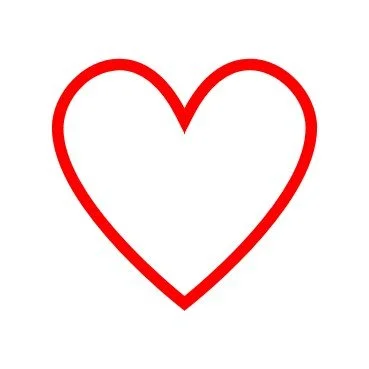Red outline of a heart
