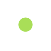 Green circle with eight black lines radiating outward.