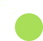 Green circle on a black background with small white circles.
