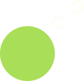 Green circle with three small white circles above it on a black background.